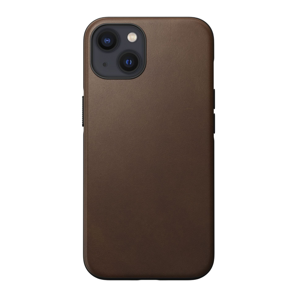 Чехол-накладка Nomad Modern Leather Case for iPhone 13 MagSafe - Rustic Brown. Материал верха натура